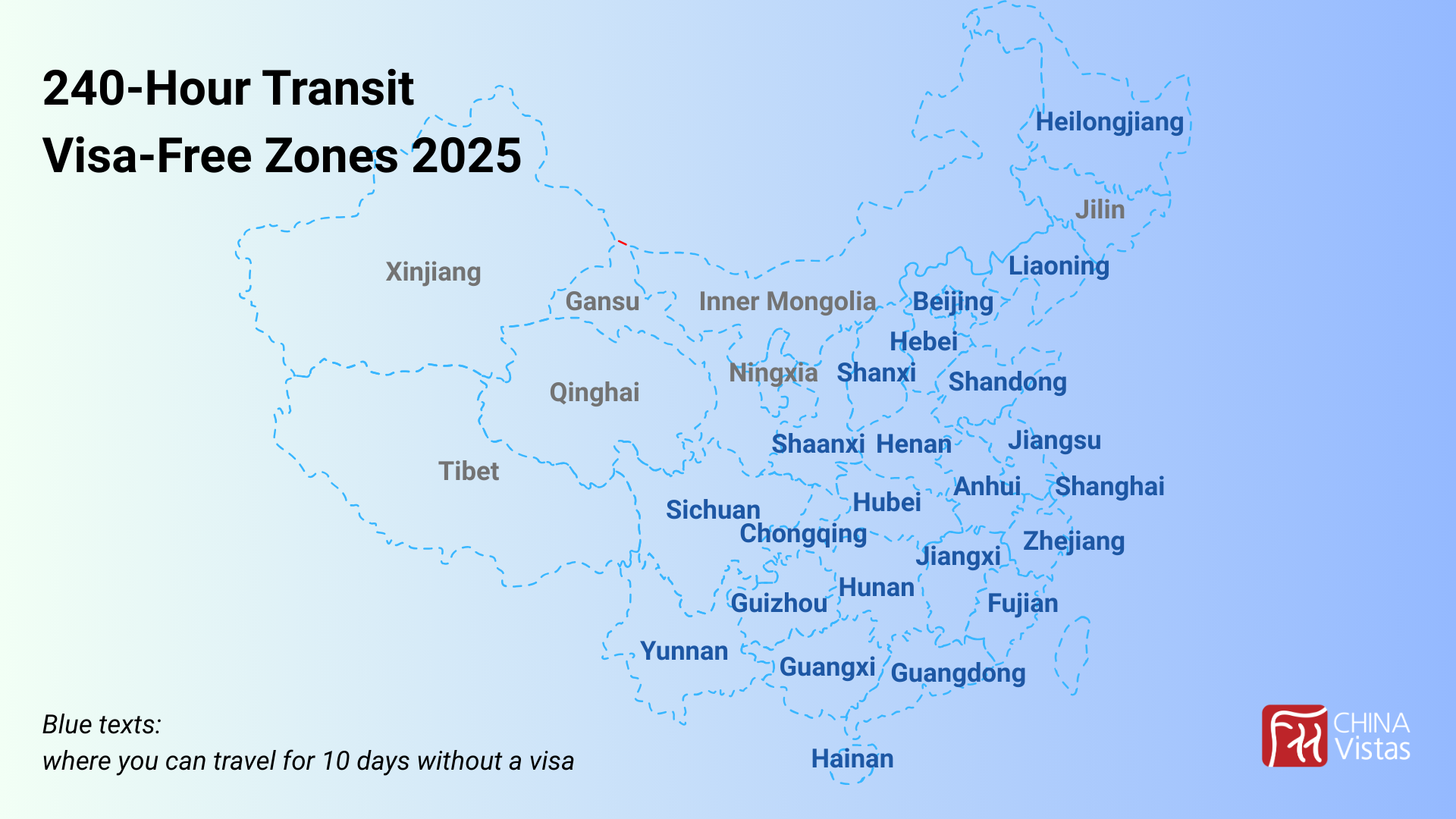 240-hour transit visa-free zones